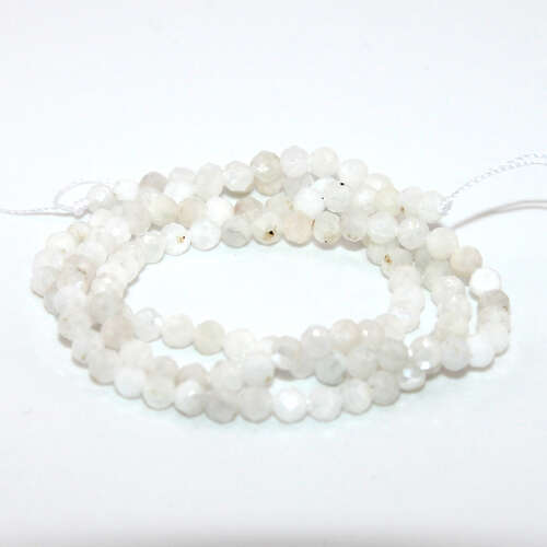 3mm Faceted Moonstone Round Beads - 36cm Strand