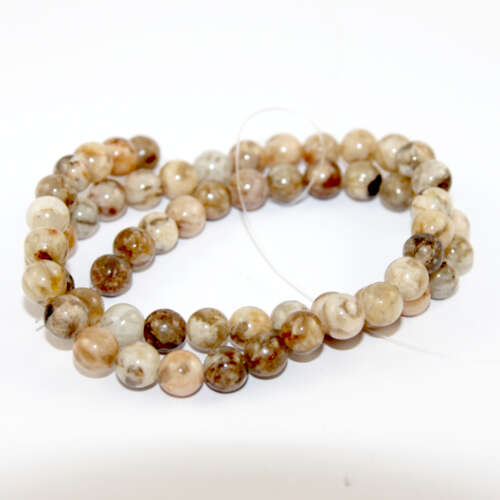6mm Feldspar Round Beads - 38cm Strand