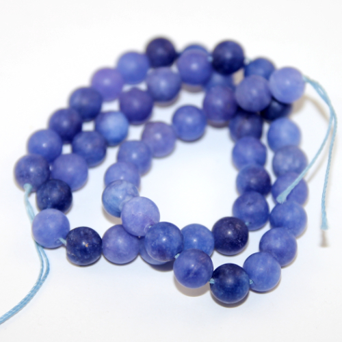 8mm Matte Blue Kyanite Round Beads - 38cm Strand