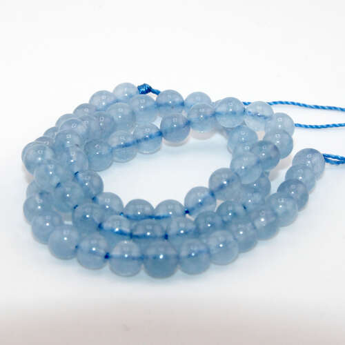 6mm Aquamarine Round Beads - 38cm Strand