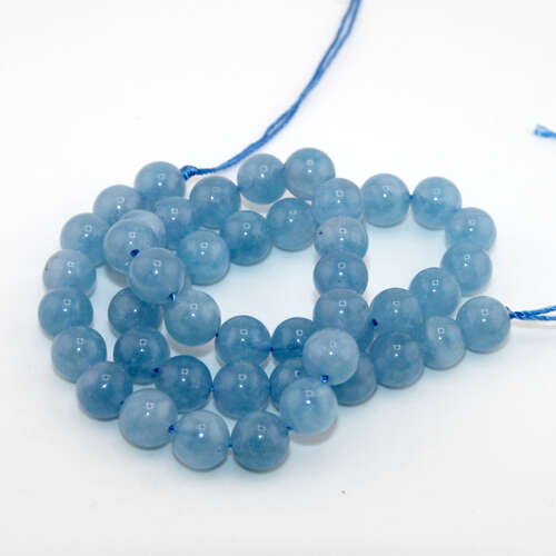 8mm Aquamarine Round Beads - 38cm Strand