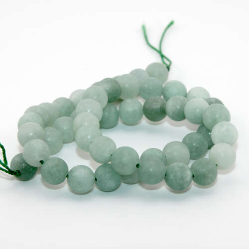 8mm Matte Green Australian Chrysoprase Round Beads - 38cm Strand