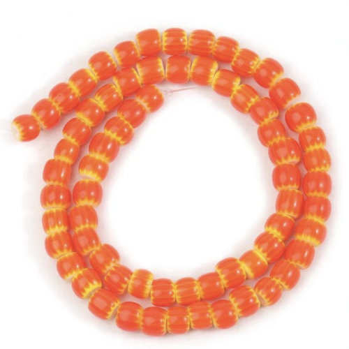 6mm Orange Nepalese Lampwork Beads - 38cm Strand