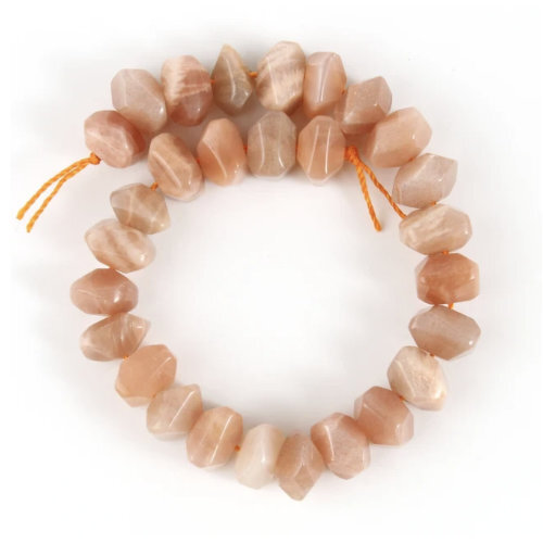 6mm x 11mm Sunstone Irregular Rondelle Beads - 19cm Strand