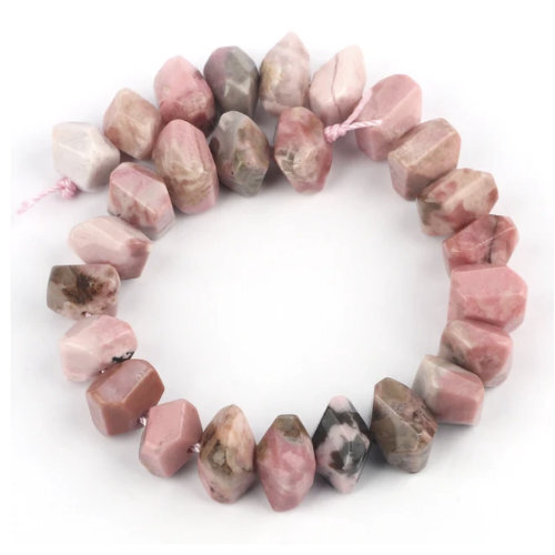 6mm x 11mm Rhodonite Irregular Rondelle Beads - 19cm Strand