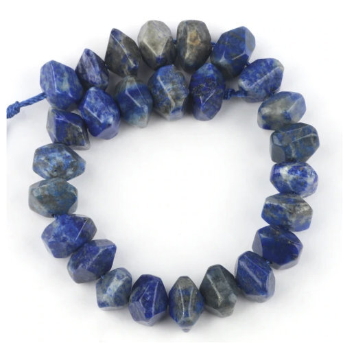 6mm x 11mm Lapis Lazuli Irregular Rondelle Beads - 19cm Strand