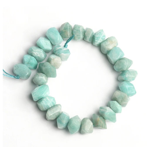 6mm x 11mm Amazonite Irregular Rondelle Beads - 19cm Strand