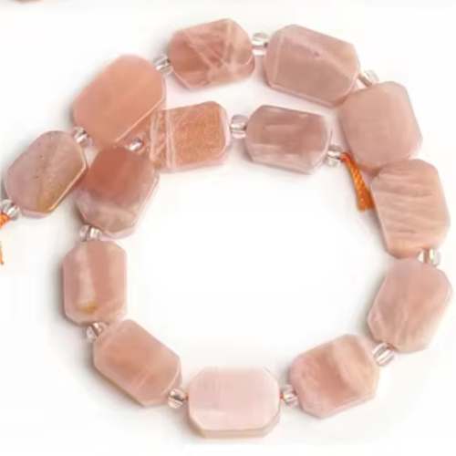 8mm x 12mm Sunstone Rectangle Beads - 19cm Strand