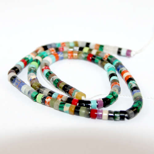 4mm x 2mm Mixed Gemstones Tube Beads - 38cm Strand