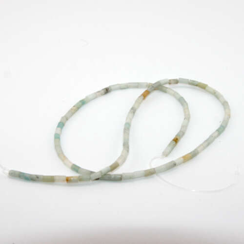 2mm x 5mm Mixed Amazonite Tube Beads - 38cm Strand
