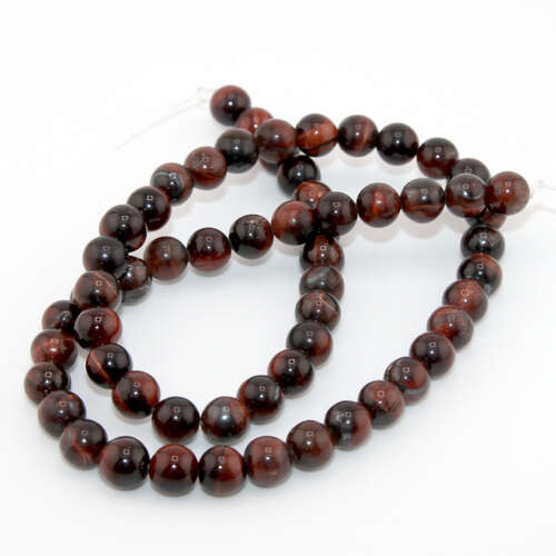 6mm Red Tiger Eye Round Beads - 38cm Strand