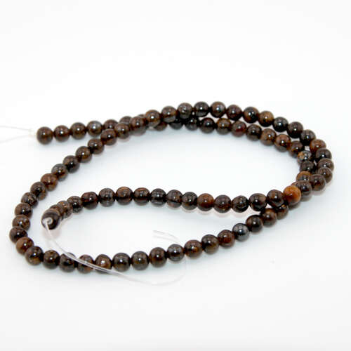 4mm Bronzite Round Beads - 38cm Strand