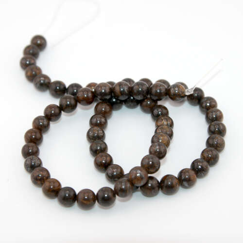 6mm Bronzite Round Beads - 38cm Strand