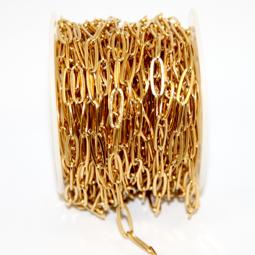 4mm 304 Stainless Steel Cable Chain - Bright Gold - sold in 10cm increments