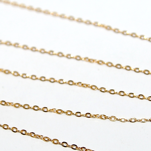 1mm x 1.5mm 304 Stainless Steel Cable Chain - Gold - sold in 10cm increments