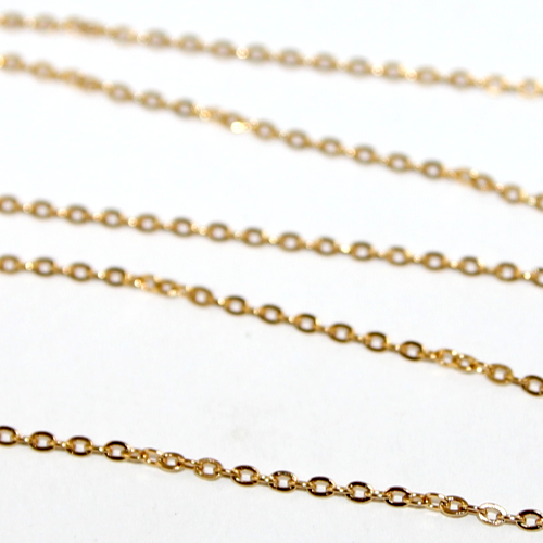 1.5mm x 2mm 304 Stainless Steel Cable Chain - Gold - sold in 10cm increments