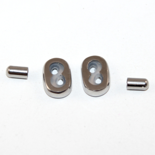 3mm Double Hole Silicone Slider 304 Stainless Steel Bead Set