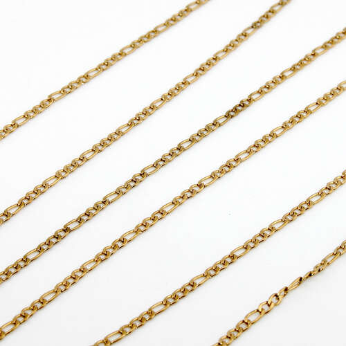 2.5mm Figaro Chain 304 Stainless Steel - 2m Length - Gold