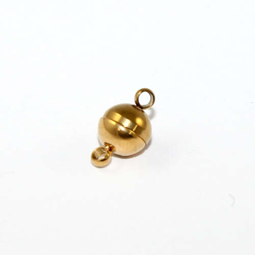 6mm Plain Round Single Strand Magnet - 304 Stainless Steel - Bright Gold