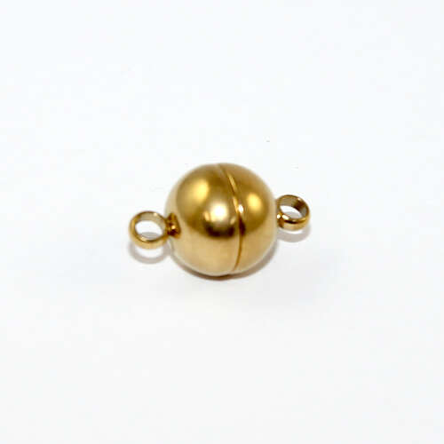 8mm Plain Round Single Strand Magnet - 304 Stainless Steel - Bright Gold