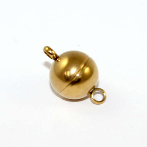 10mm Plain Round Single Strand Magnet - 304 Stainless Steel - Bright Gold