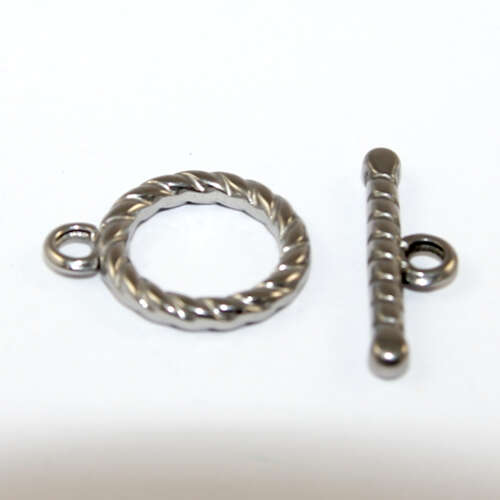 15mm Twisted Ring  Toggle Clasp - 304 Stainless Steel