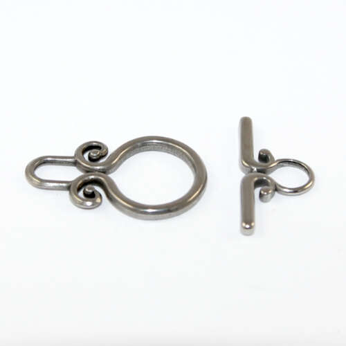 15mm x 23mm Round Swirl  Toggle Clasp - 304 Stainless Steel