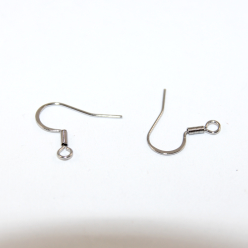 20mm French Hook with Spring - Pair - 316 Surgical Steel - Pack of 10 Pairs