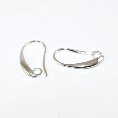 20mm x 10mm 925 Sterling Silver Carved Ear Hook with Hidden Loop - Rhodium