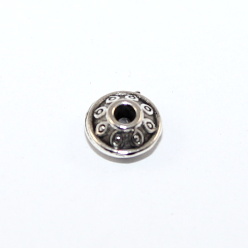 6mm Spotty UFO Bead - Antique Silver