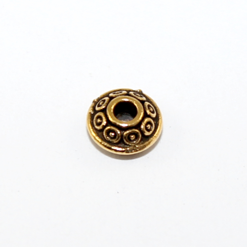 6mm Spotty UFO Bead - Antique Gold