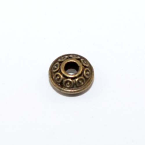 6mm Spotty UFO Bead - Antique Bronze