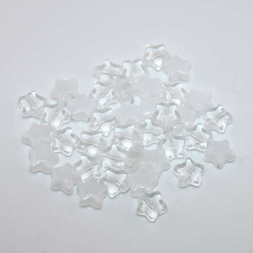 8mm Matte Crystal Czech Glass Stars - 20 Pieces