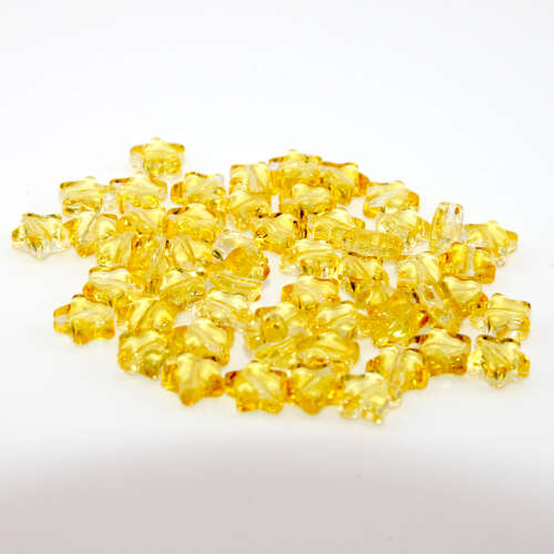 8mm Citrine Czech Glass Stars - 20 Pieces