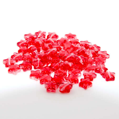 8mm Red Czech Glass Stars - 20 Pieces