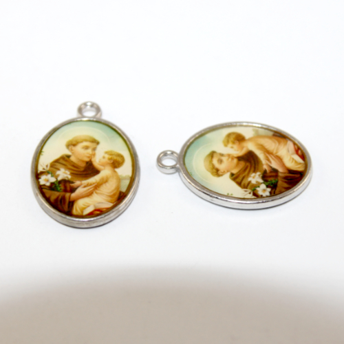 29mm x 20mm Holy Medal - St Anthony - Platinum