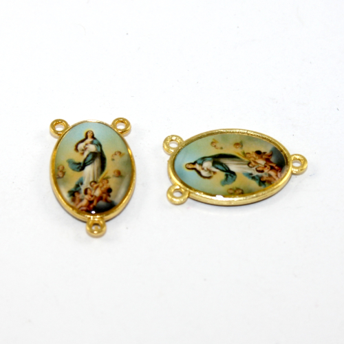 24mm x 14mm Rosary Centre - Immaculate - Gold