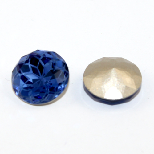 1088 Chaton - Lotus Etch - Pointed Back 14mm - Sapphire - 206 - Pack of 2