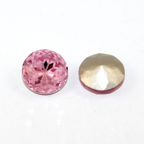 1088 Chaton - Lotus Etch - Pointed Back 14mm - Light Rose - Pack of 2
