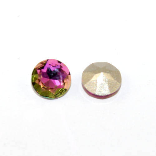 1202 - Flat Chaton Round Stone - Round Back 8mm - SS39 - Heliotrope - Foil  - Pack of 4