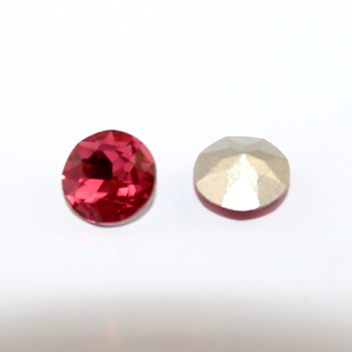 1202 - Flat Chaton Round Stone - Round Back 8mm - SS39 - Rose - Foil - Pack of 4