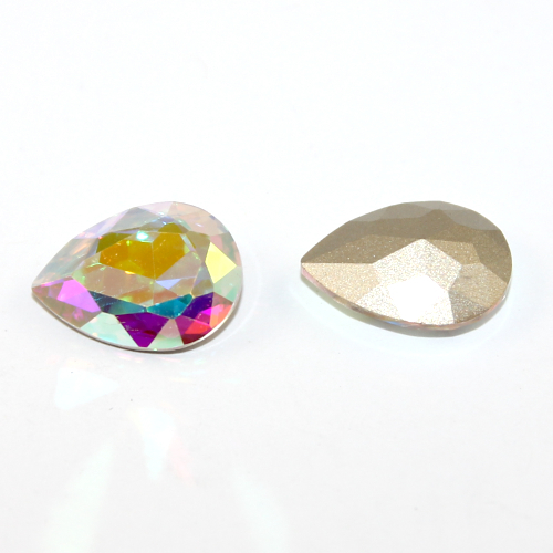 13mm x 18mm 4320 Pear Drop - Crystal AB - Pack of 2