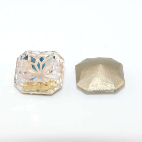 14mm Moonlight - 4675 Square Octagon - Lotus Etch - Rounded Back - Pack of 2