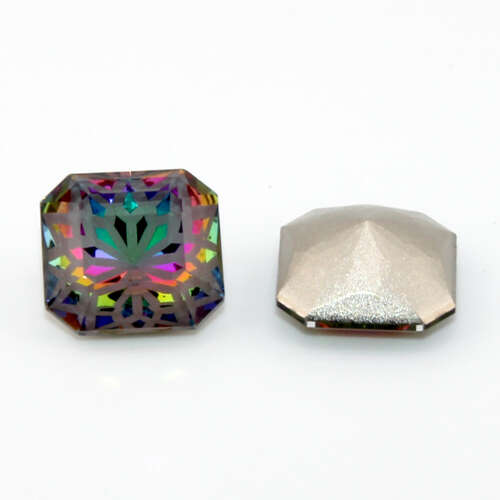 14mm Volcano - 4675 Square Octagon - Lotus Etch - Rounded Back - Pack of 2
