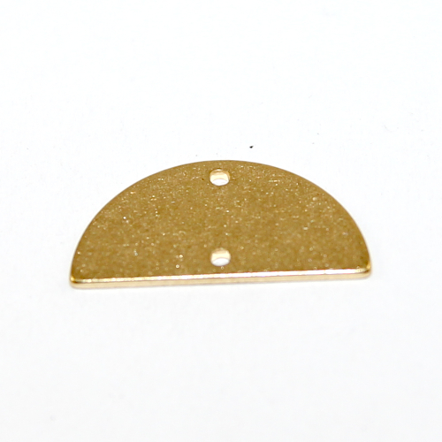 10mm x 21mm Solid Half Circle Connector - Raw Brass