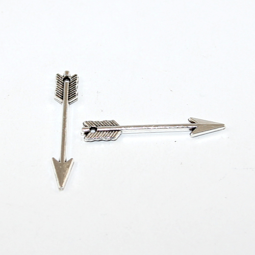 30mm Arrow Charm - Antique Silver - 2 Piece Pack