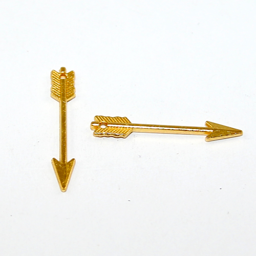 30mm Arrow Charm - Gold - 2 Piece Pack