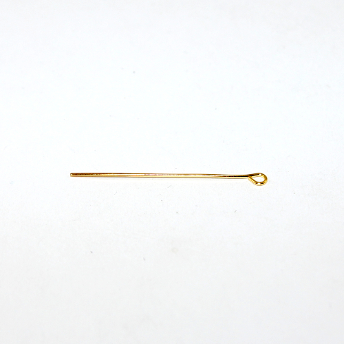 40mm x 0.7mm Copper Eye Pins - Bright Gold