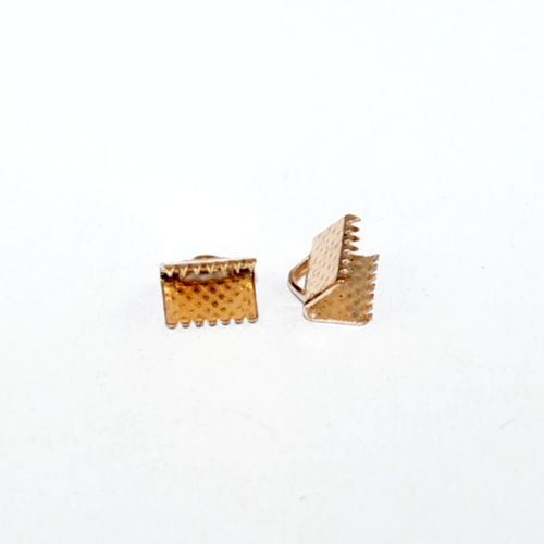 8mm Ribbon Crimp - Light Gold