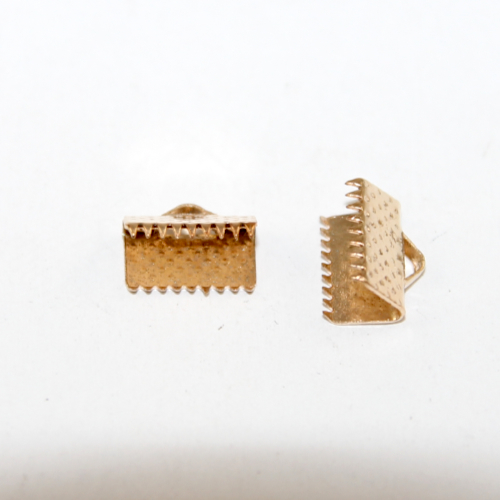 10mm Ribbon Crimp - Light Gold